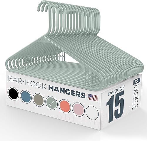 Miniatura 26 de Perchas de plástico fuertes hechas en Estados Unidos a granel, 20, 30, 50, 100 unidades, disponibles, para ropa de lavandería, perchas de plástico