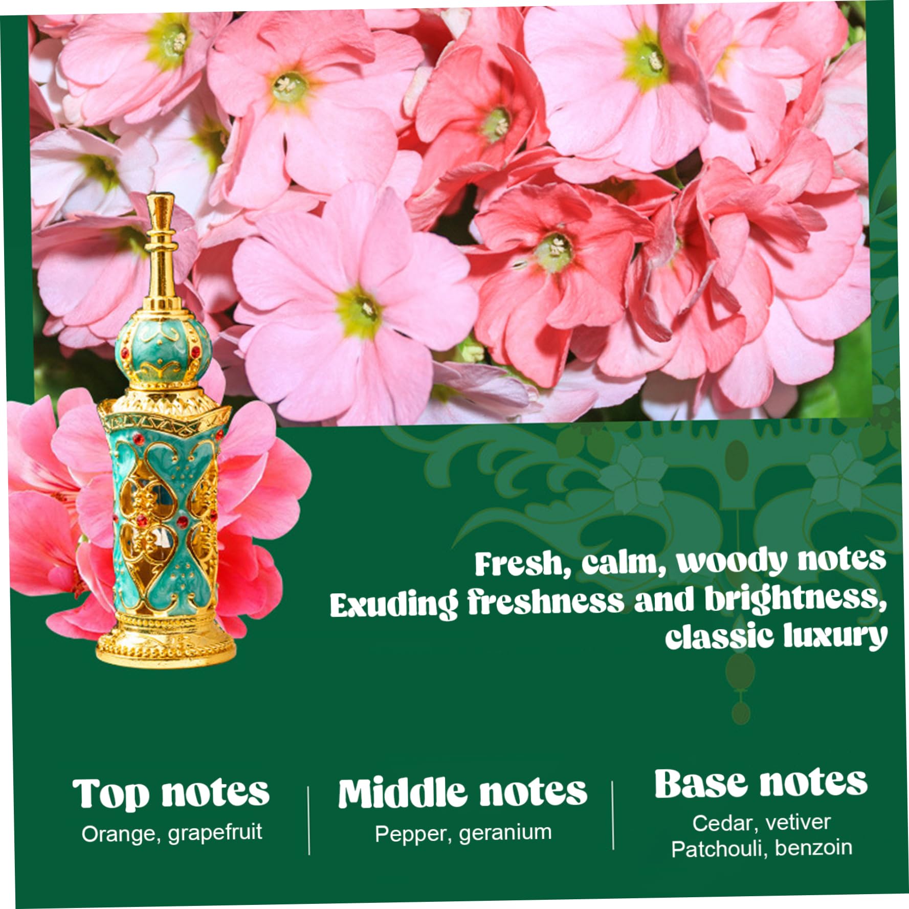 Huile de parfum arabe 15 ml, parfum longue durée, de Dubaï avec bouteille luxueuse pour hommes, Figürchen