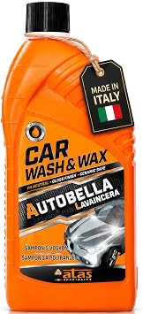 Car Wash and Wax High Foaming pH Neutral Car Soap, 1001 Concentrated for More Washes, Safe for Wax & Ceramic, Glossy Finish, For Foam Cannon & Bucket Premium Italian Formula, 33.8 Oz