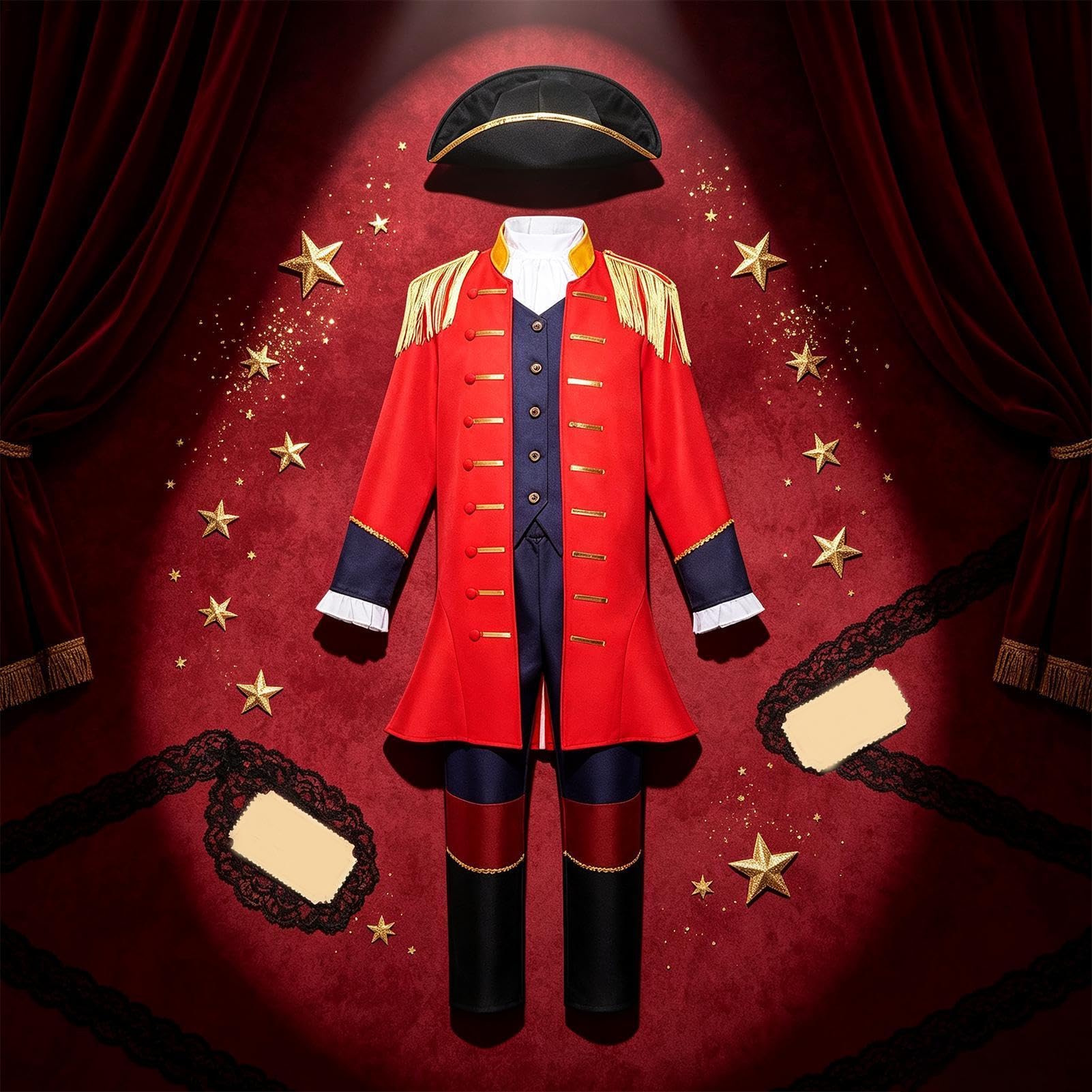 Costume del Fondatore Storico Patriottico Giacca, Cappotto, Pantaloni e