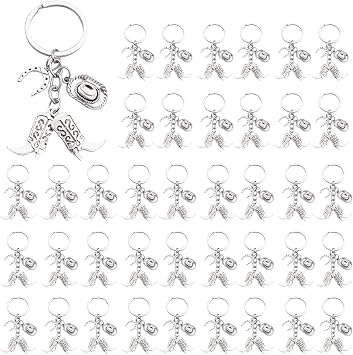 iMagitek 40 Pcs Western Cowboy Keychains Western Party Favors Hat Boot Horseshoe Keychains for Guests Western Party Supplies Horse Lover Gifts for Cowboy, Cowgirl