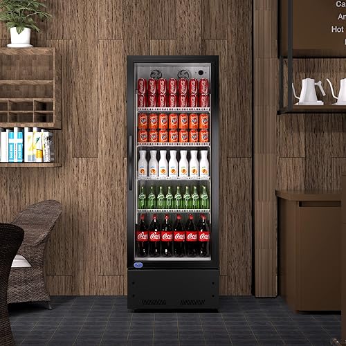 Miniatura 6 de KICHKING Refrigerador comercial de 8 pies cúbicos, 35  46 , refrigerador vertical con puerta de vidrio de 21.7 pulgadas de ancho, enfriador de