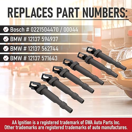 Miniatura 3 de Paquete de bobinas de encendido  Compatible con vehículos BMW  325i, 328i, 325ci, 330ci, 335i, 525i, 545i, 745Li, X3, X5 y más  Reemplaza a GN10328,