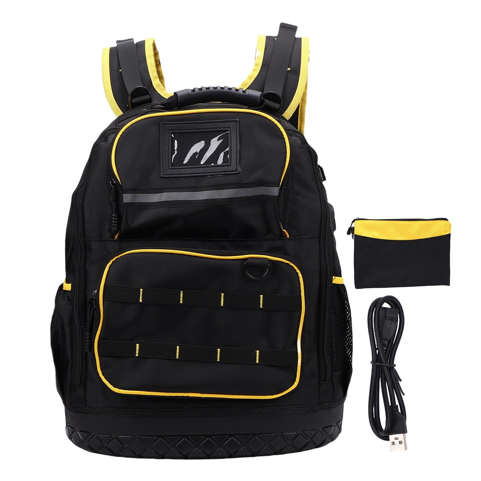 Generic Zaino Portautensili con Fondo Rigido con Custodia Imbottita per Laptop e Porta USB per Professionisti, Realizzato in Resistente Tessuto Oxford