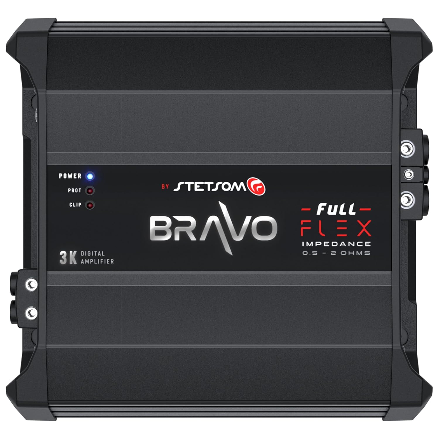 Stetsom Bravo Full Flex 3K - Mono Digital Amplifier, 3000W RMS, Smart & Auto Flexible Impedance 0.5-2 Ohms, Full Range Amplifier, Stable Power 3000W RMS from 0.5, 1, to 2 Ohms Impedance