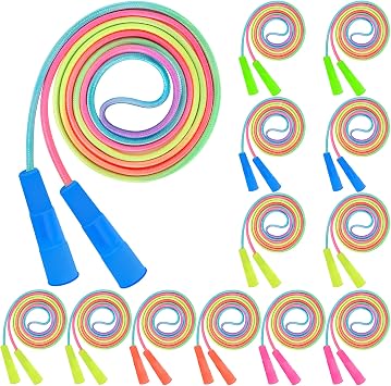 12 Pack Jump Rope, 7.55FT Nylon Skipping Rope for Kids School Activities | Adjustable Length, Heavy-Duty for Long Play, Gradient Nylon Rope, Lightweight Design, Parties and School Outdoor Training