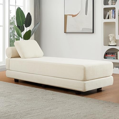 Miniatura 7 de Sofá cama tamaño Queen, sofá cama plegable con almohada, colchón plegable, sofá cama con soporte de espalda, cómodo sofá de piso para sala de estar
