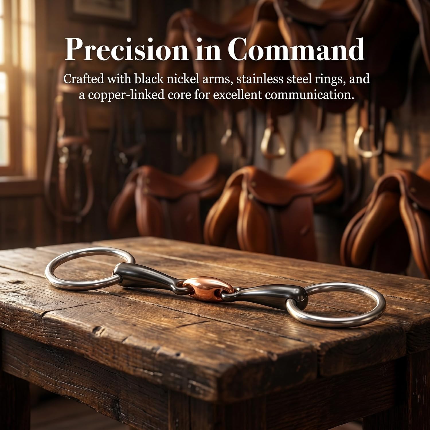 5'' Horse Snaffle Bit, Stainless Steel Bit with Copper Mouth, Western Equestrian Training Bit