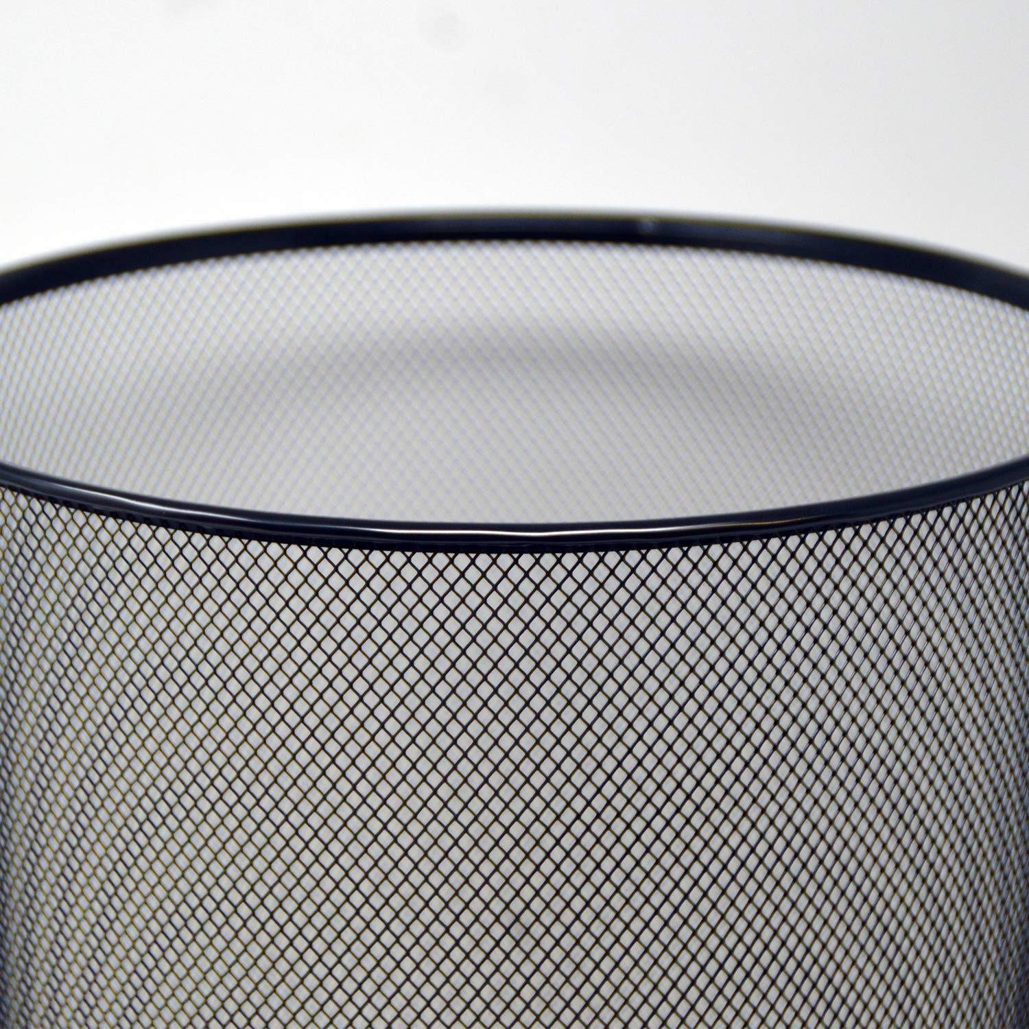 DRULINE Papierkorb Metall Mülleimer Büro 19 Liter Ø 29,5 cm Höhe 35 cm 10x Schwarz