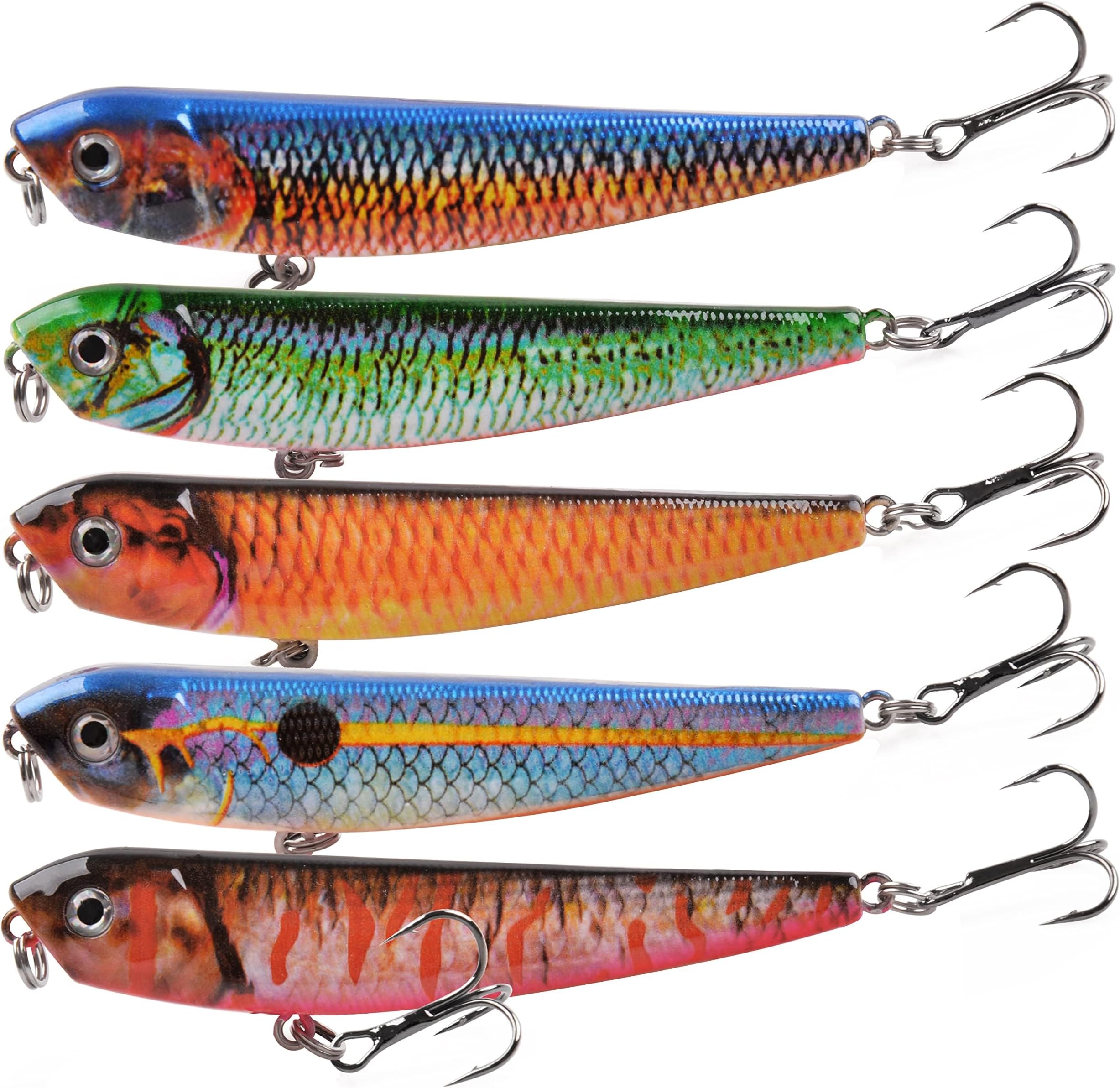 Excefore Fishing Lures Kit, Lifelike Action, Super Sharp Hooks, Sturdy and Durable - Perfect for Bass, Trout, Pike, and More