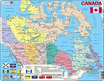 Larsen Puzzles Canada Map 48 Piece Childrens Educational Jigsaw Puzzle