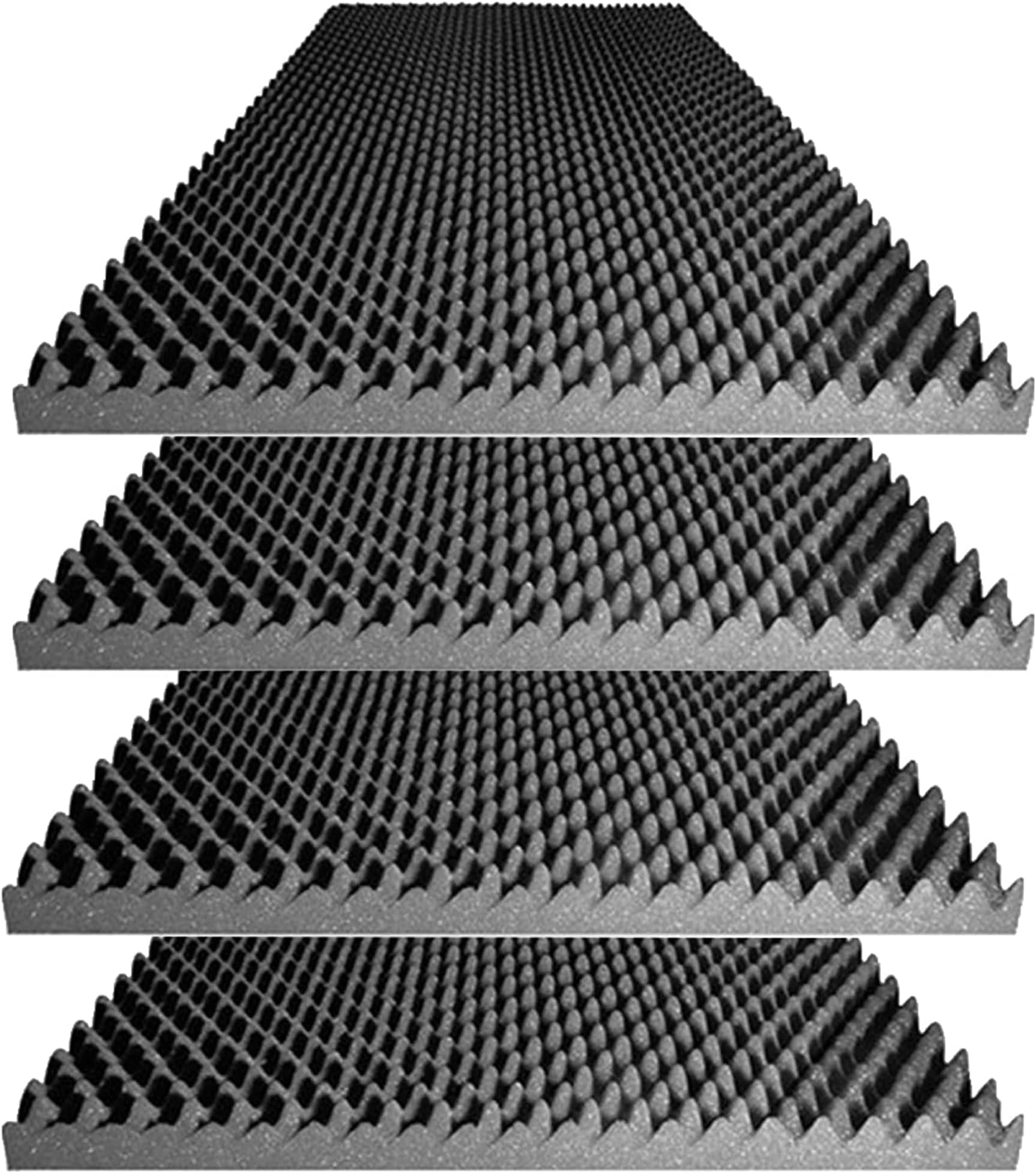 Foamily Acoustic Foam Egg Crate Panel Not Compressed - Studio Foam - Sound Panel - Sound Proof - 48" X 24" X 2.5" (4 Pack)