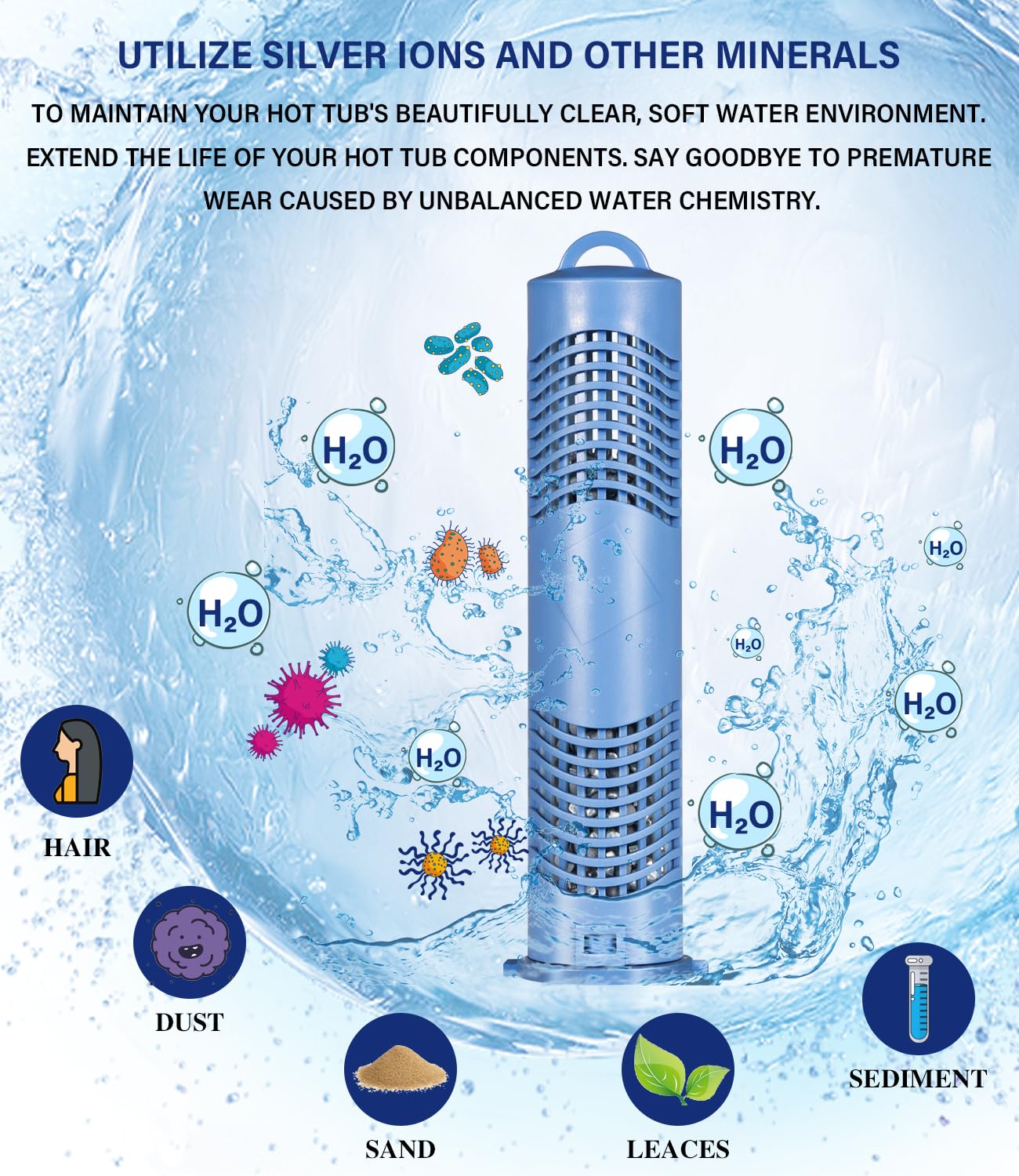 1 cartucho mineral 2890-185 para mantenimiento de jacuzzi, spa, jacuzzi, repuesto para todos los cartuchos de filtro de la serie J500 J400 J300 J-LX, compatible con el sistema de filtración de jacuzzi
