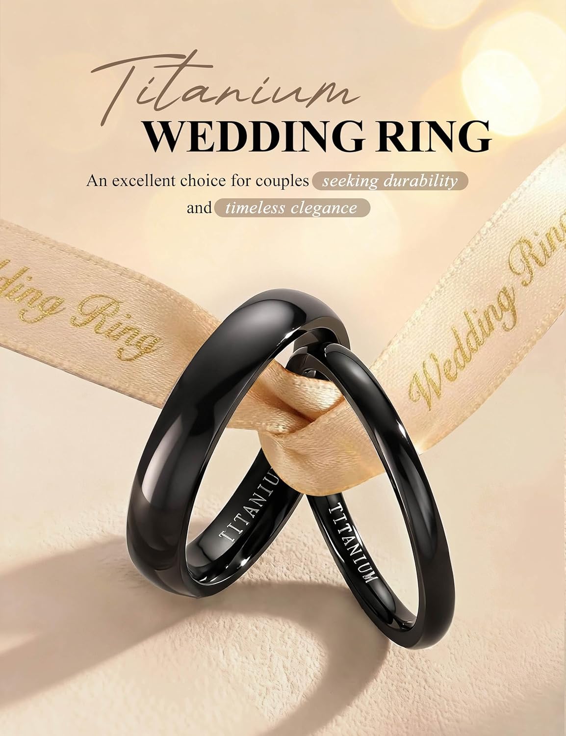 Jstyle 2mm 4mm 6mm Titanium Wedding Band Rings for Men Women Silver/Gold/Black Plated Domed High Polish Stackable Rings Engagement Statement Promise Wedding Band Ring Comfort Fit 6-13 Not Tarnished - Image 3
