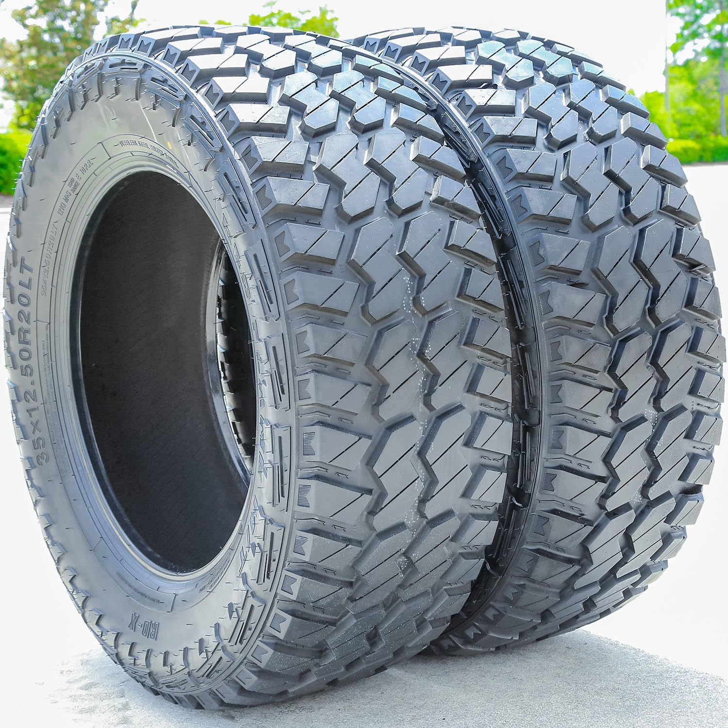 Red Flame RD-X MT M/T Mud Off-Road Light Truck Radial Tire-35X12.5R20LT 35X12.5X20 35X12.5-20 121Q Load Range E LRE 10-Ply BSW Black Side Wall