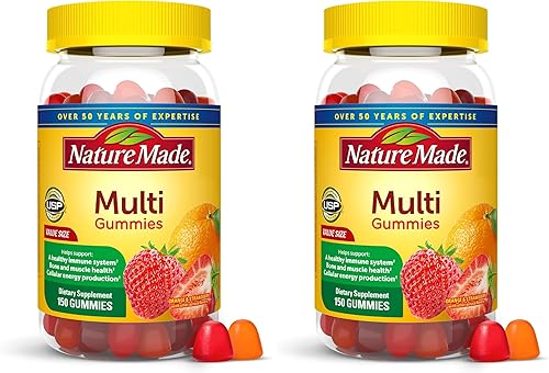 Nature Made Multivitamin Gummies, Mens & Womens Gummy Vitamins & Minerals, Adult Multivitamin Gummy, Daily Nutritional Support, 150 Vitamin Gummies, 75 Day Supply, (Pack of 2)
