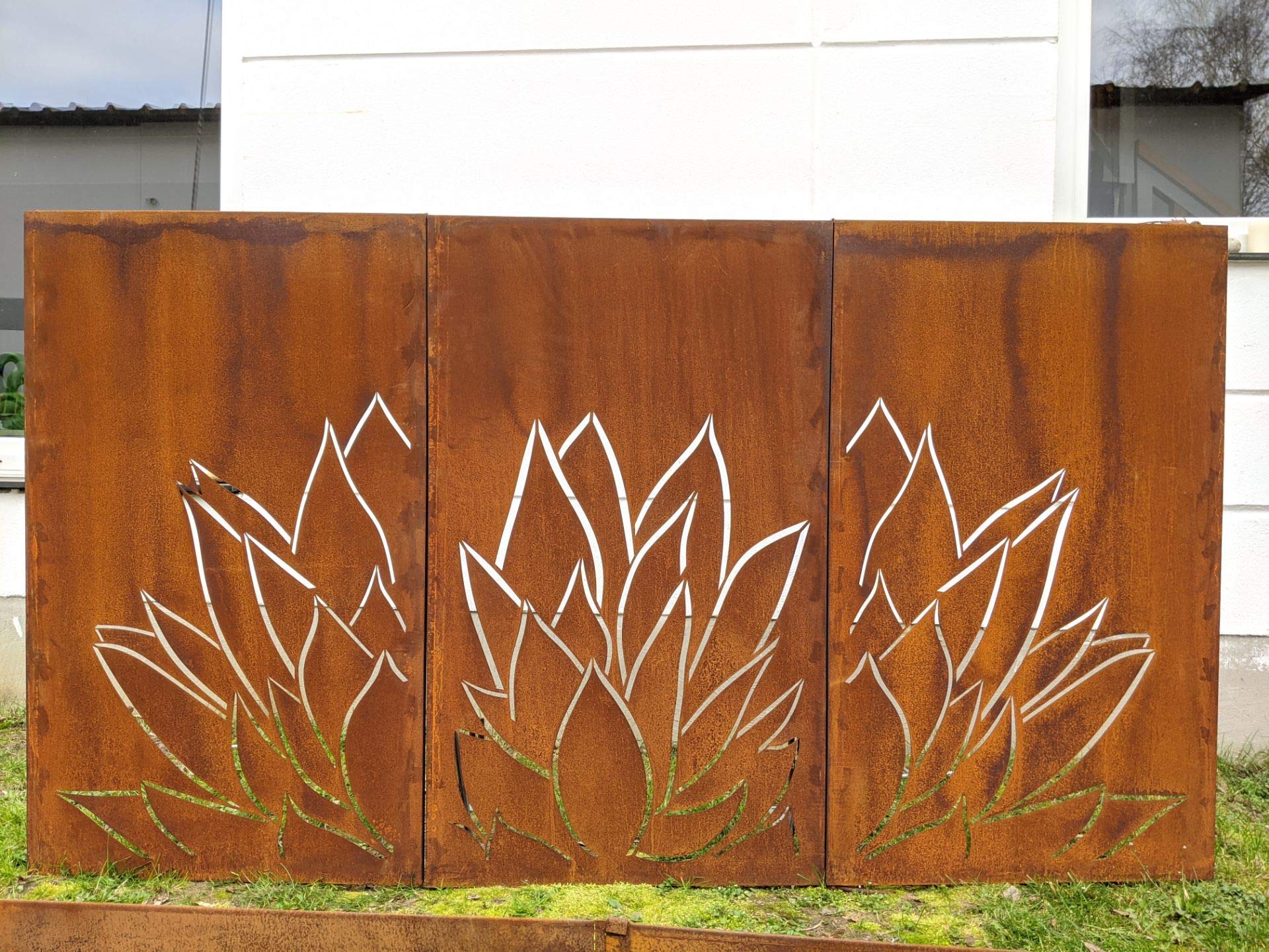 Zen Man 032014-3,4,5 - Valla para jardín (Metal Oxidado, 1 mm de Longitud, 225 x 125 cm de Altura, 3 Unidades)