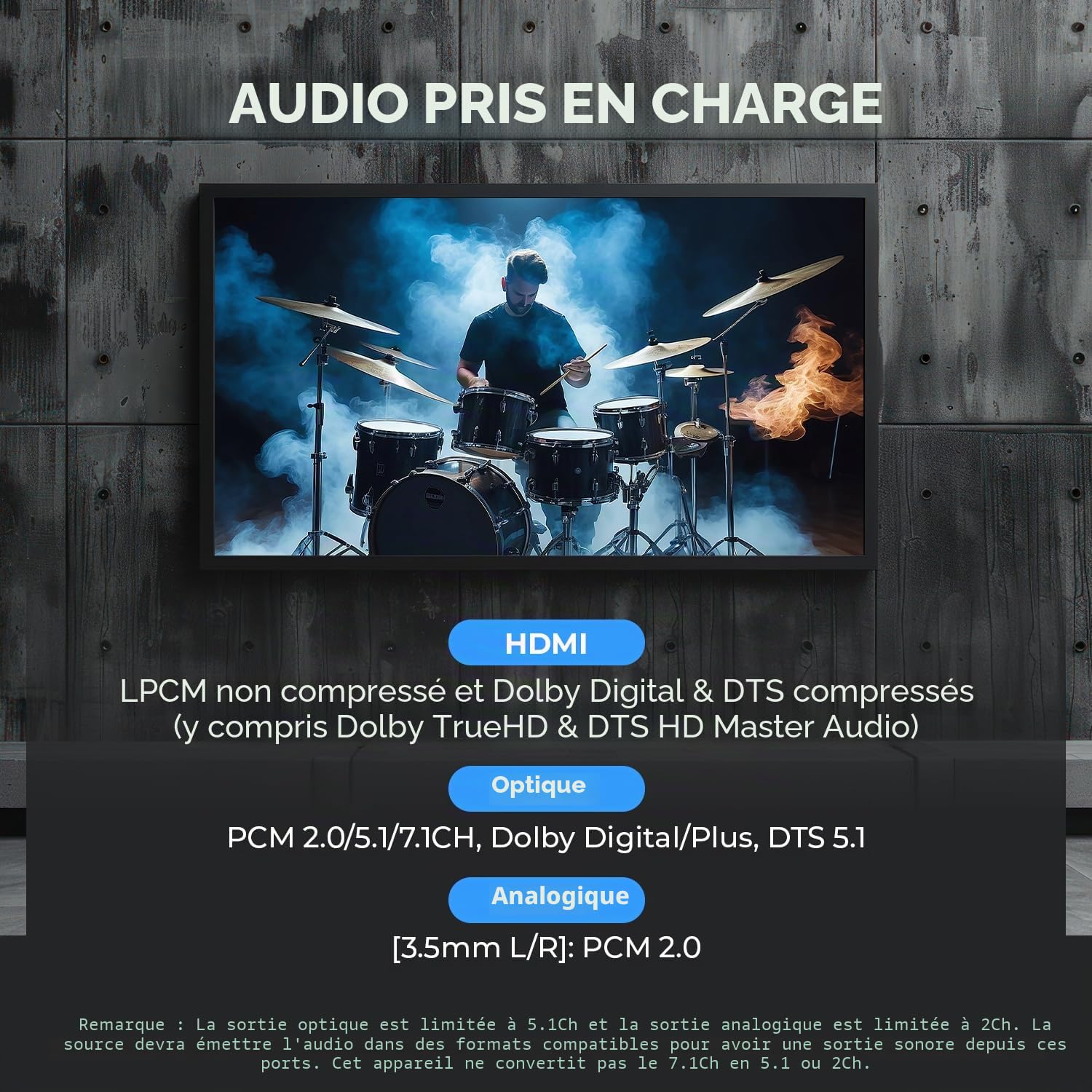 OREI Commutateur matriciel HDMI 4 x 2 - Extraction audio 4K @ 60 Hz, EDID, IR, HDCP 2.2
