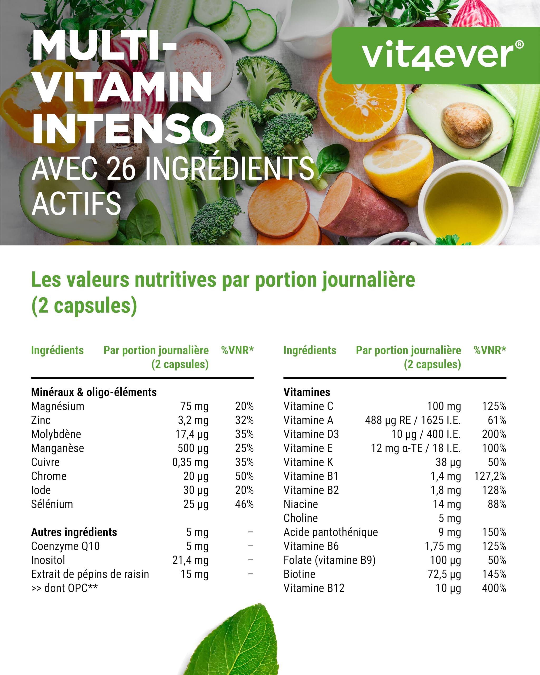 Multivitamines A-Z - 365 Gélules Hautement Dosées avec 26 Formes Bioactives & Matières Premières de Marque - Vitamines + Minéraux - Complexe All In One - Vegan