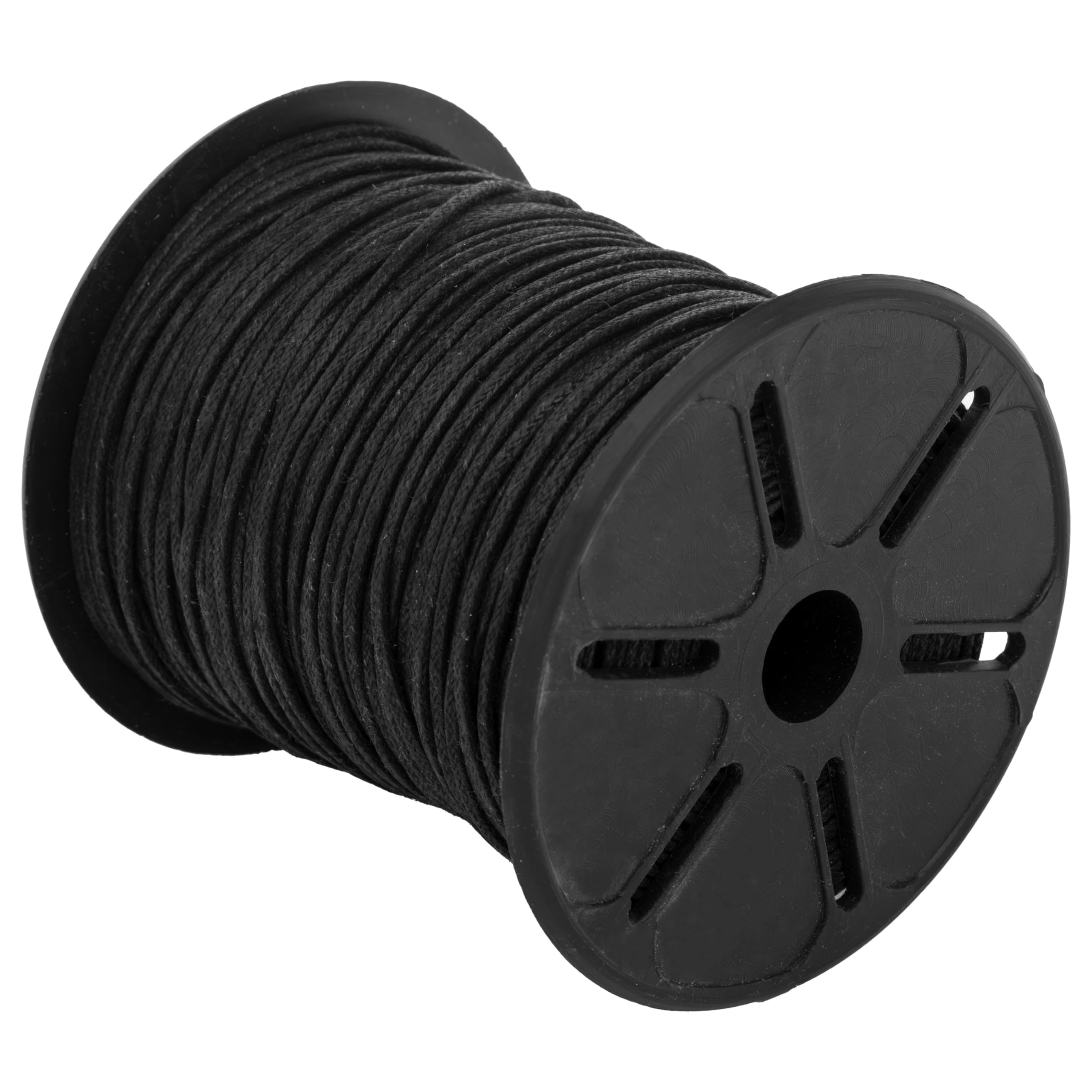 The Beadsmith Cordoncino in cotone cerato, nero, bobina da 100 metri, spessore 2 mm, corda resistente per la creazione di gioielli e macramè, made in India