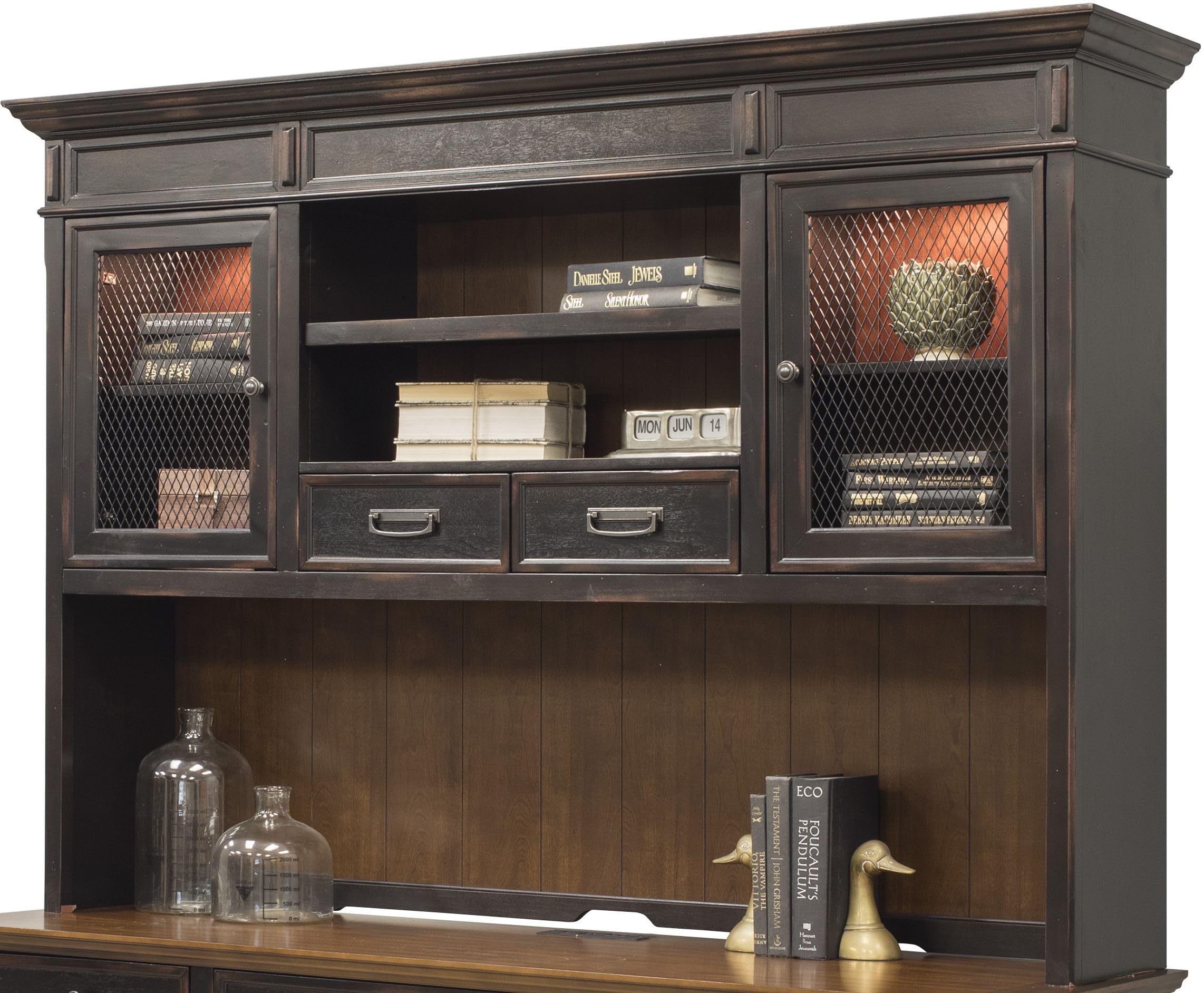 Martin Furniture Hartford Hutch, Brown - Fully Assembled
