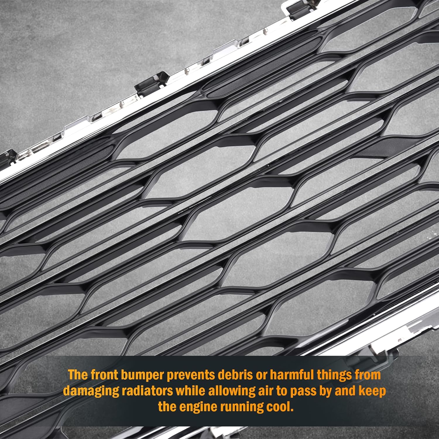 Upper +Lower Grille Assembly Chrome Center Grille Compatible With 2016 2017 2018 CHEVROLET CRUZE 84189617+23504350 - Image 5