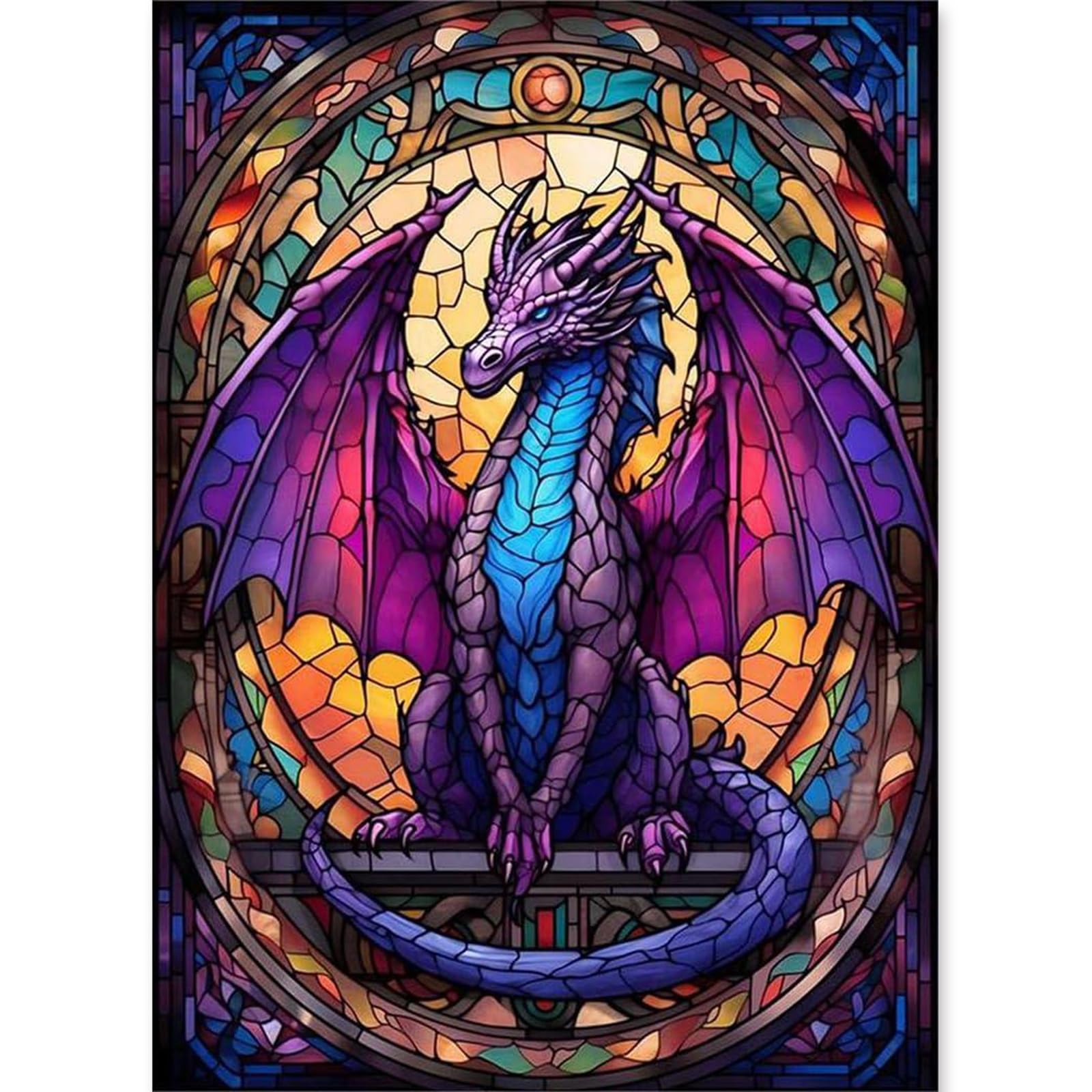 Amazon.co.jp: KICHANG ステンドグラス ドラゴンダイヤモンドペイン