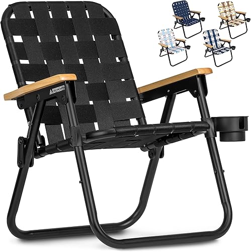 GoSports WOVN - Sillas de playa y camping de alta calidad, sillas plegables para adultos, 9 estilos disponibles