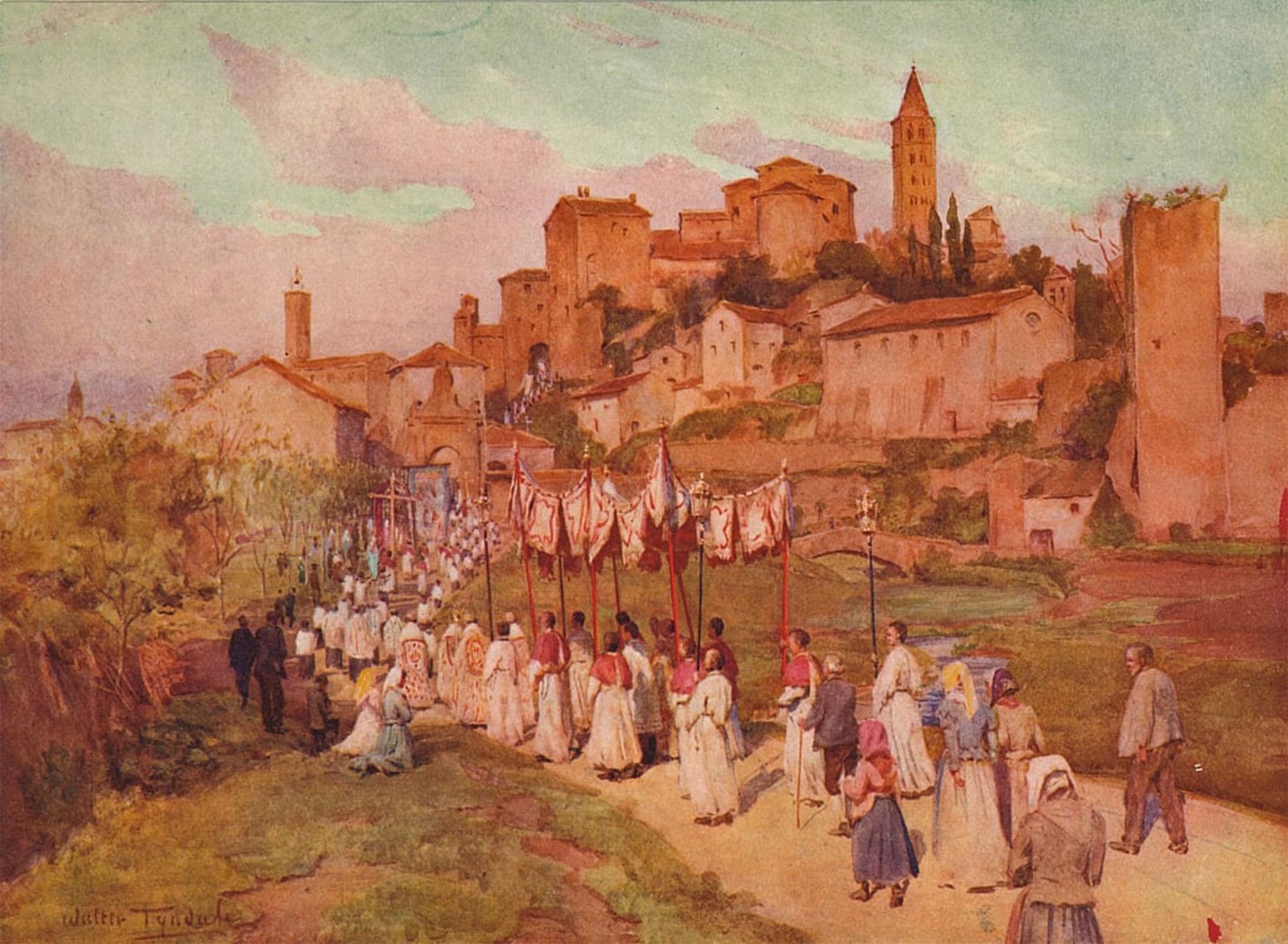 POSTERIIk Famous Modern Artwork Art Mural Corpus Domini At Viterbo by Walter Frederick Roofe Tyndale Oil Paintings Pictures for Home Decor 60x90cm
