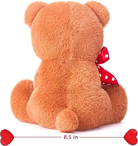 Miniatura 4 de IKASA Juguete de peluche de oso con lazo para el día de San Valentín, lindo juguete suave de 10 pulgadas, regalo del día de San Valentín para novia