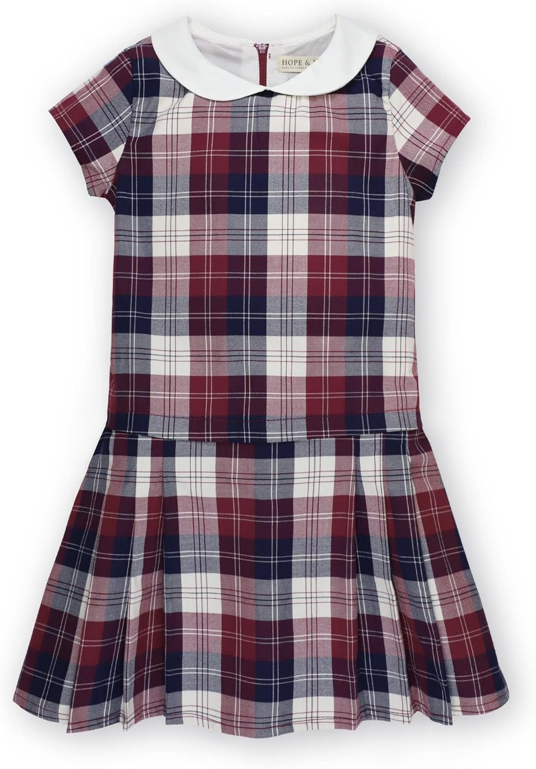 Hope & Henry Girls' Short Sleeve Special Occasion Peter Pan Collar Dress