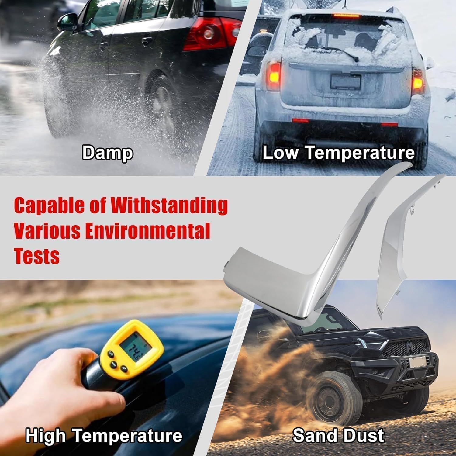 FZJDSD 2PCS Chrome Front Right Bumper Molding Trim 6407A316 Compatible with Mitsubishi Eclipse Cross 2018-2021