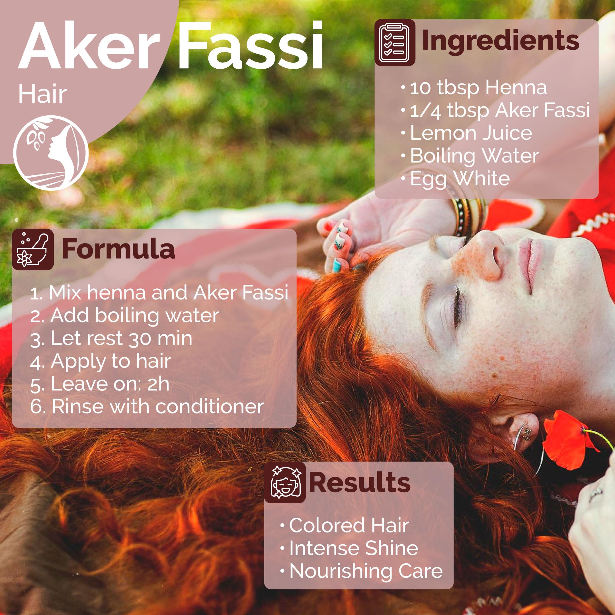 Fatima's Garden Polvo Natural Aker Fassi con Cáscara de Granada - Tinte Tradicional Marroquí para Labios y Mejillas 100g