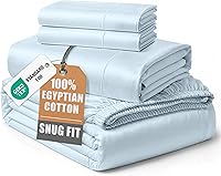 Vista 36 de Sábanas 100% de Algodón Egipcio Tamaño Queen - Naturalmente Refrescantes y Transpirables, Juego de Sábanas Queen de 4 Piezas con Tejido de Satén