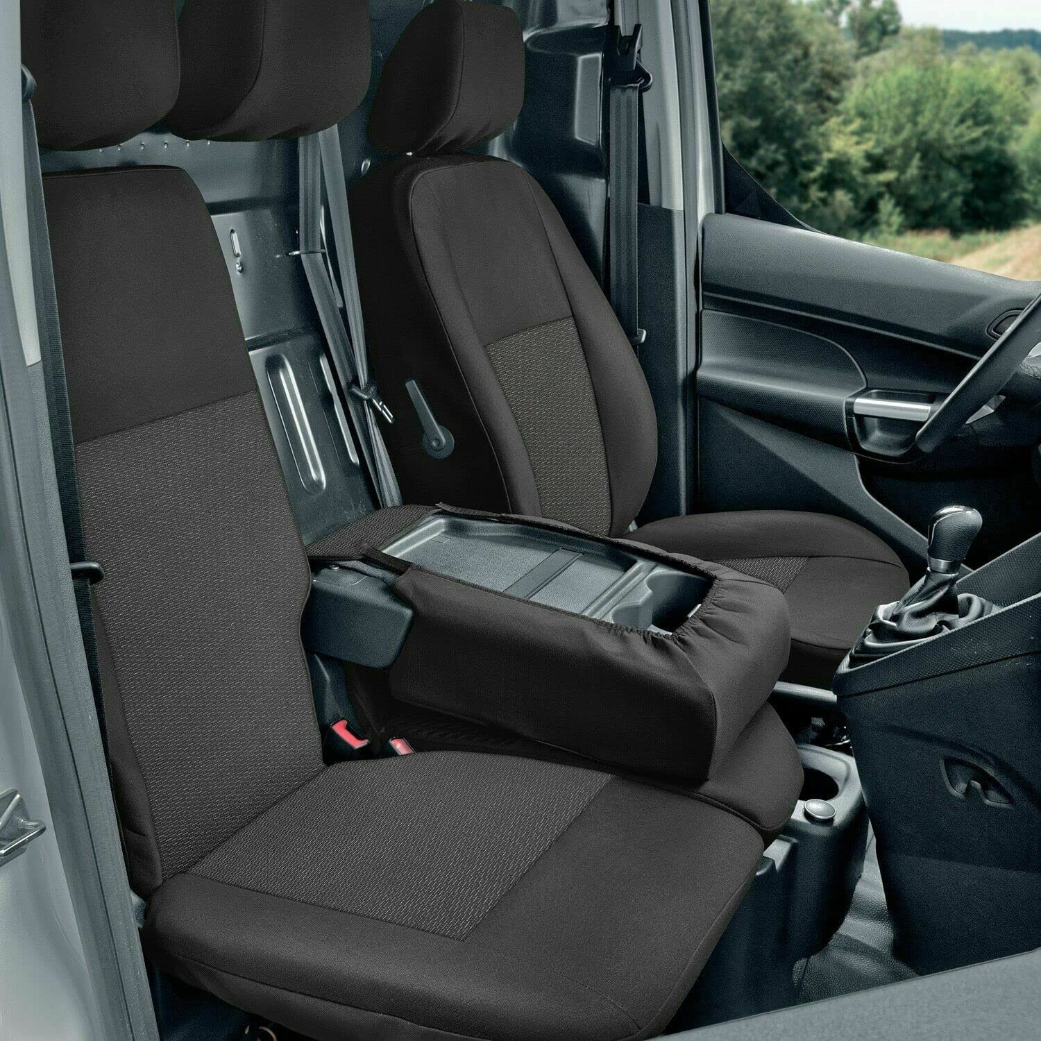 Italfodere - Coprisedili Auto Anteriori - Compatibili con Ford Transit Connect 3 Posti - Fatti a Mano - Accoppiato Triplo - Gommapiuma e Poliestere - Accessori Auto Interno - Made in Italy - Antracite