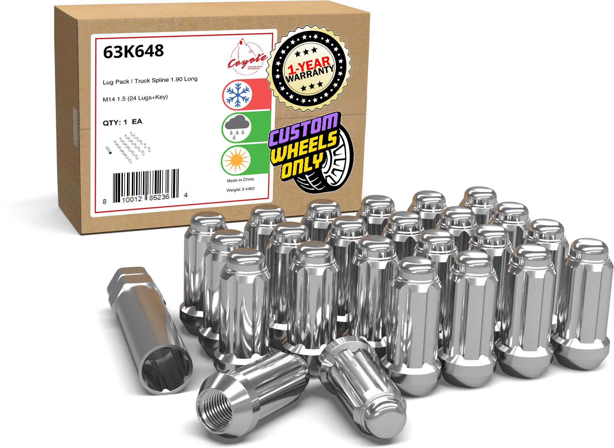 20 Lug Nuts 7/16-20 Chrome Flat Top Mag .75 Shank & Standard - Foto 13