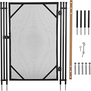 GarveeLife 4 ft x 2.5 ft Pool Fence Gate, Heavy Duty Steel Aluminum Frame, Pool Safety Fence Gate Kit with Stainless Steel Latch for Inground/Above Ground Pools, DIY Installation, Black