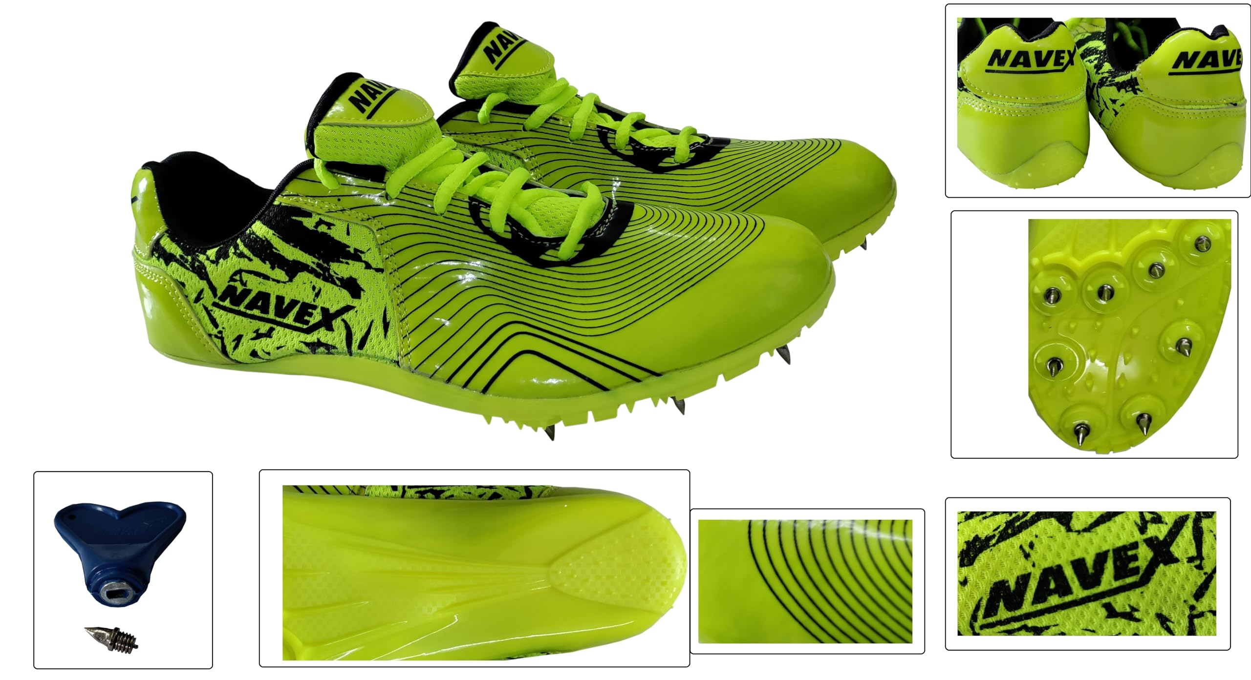 ASHWAN SPORTS Running Spikes with Full Plate Sole (F. Green, UK Footwear Size System, Adult, Men, Numeric, Medium, 9) 1