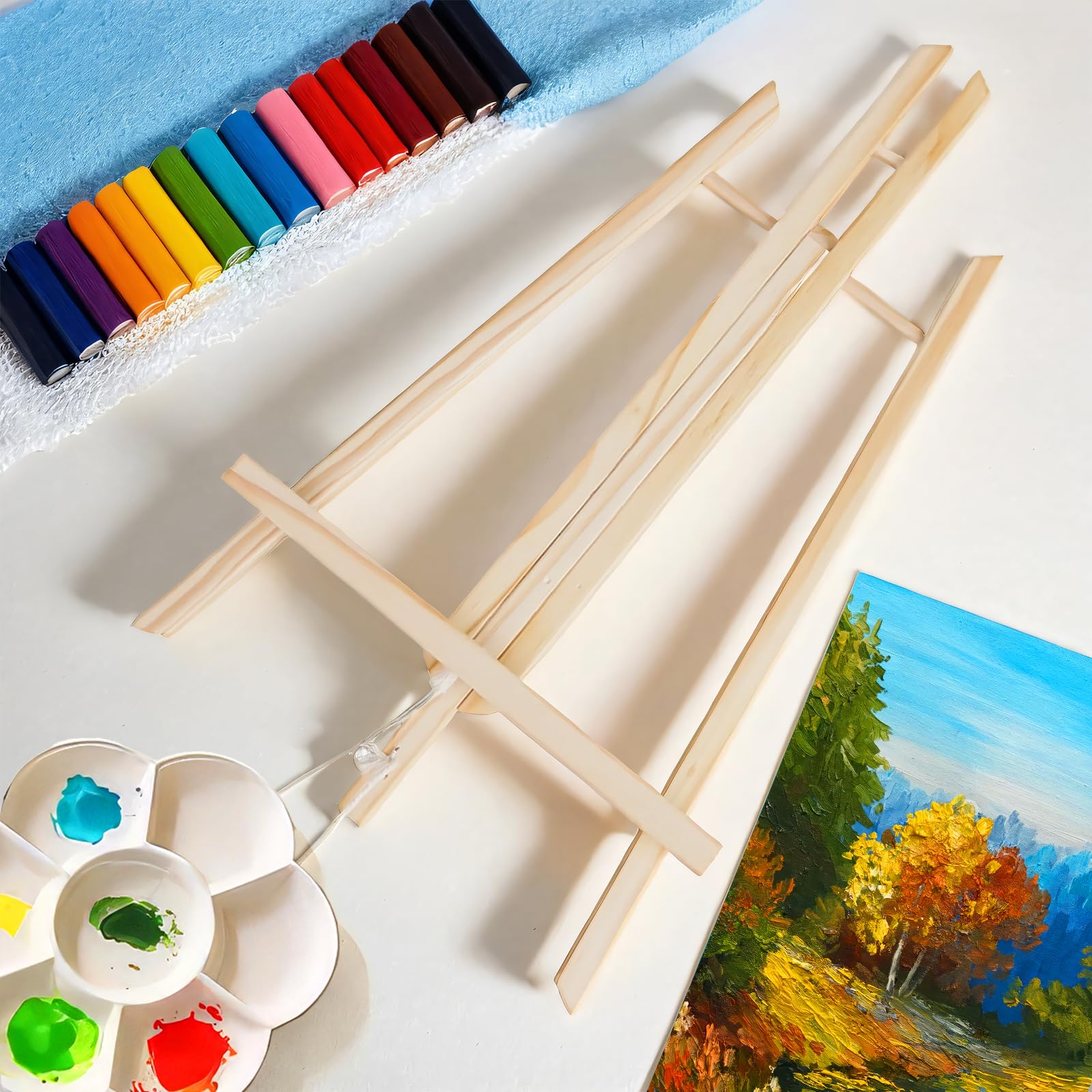 10 caballetes de madera – Caballetes de mesa de 11.8 x 7.75 pulgadas – Soporte de caballete para pintar lienzos, artes y manualidades, trípodes, caballetes de pintura para fiestas de