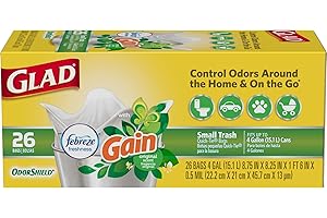 Trash Bags, OdorShield SmellProofSmall Garbage Bags with Gain Original Scent