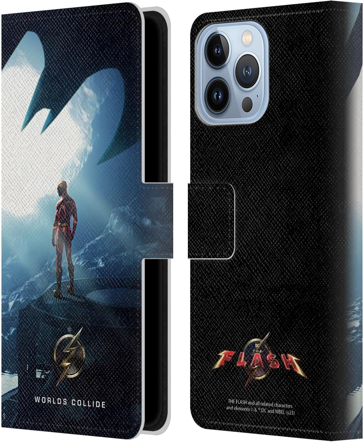 Head Case Designs Officially Licensed The Flash 2023 Batman Poster Leather Wallet Case Compatible with Apple iPhone 13 Pro Max
