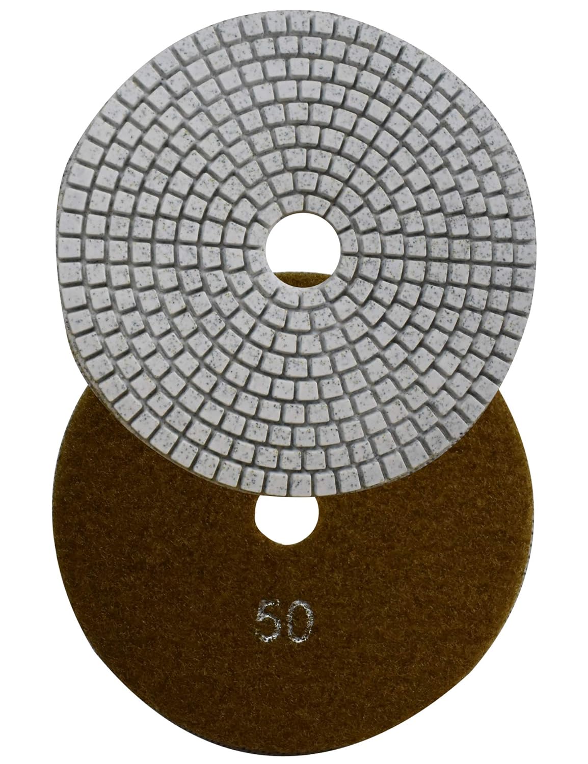5-Step Wet Diamond Polishing Pads 5 Inch Tool for Concrete Marble Granite Quartz Slate Stone Countertop