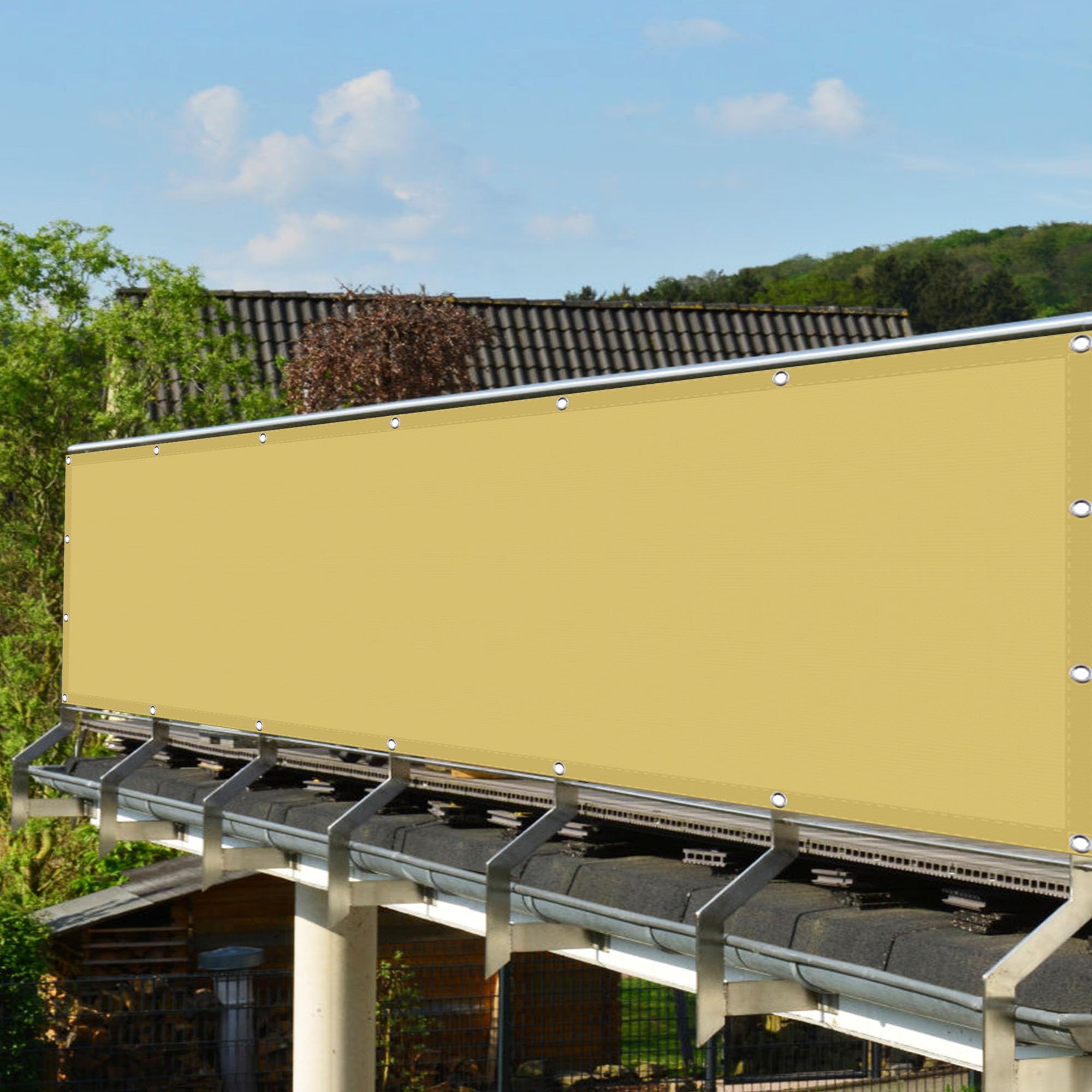 Toile ombrage haut de gamme 60x550 cm avec oeillets robustes