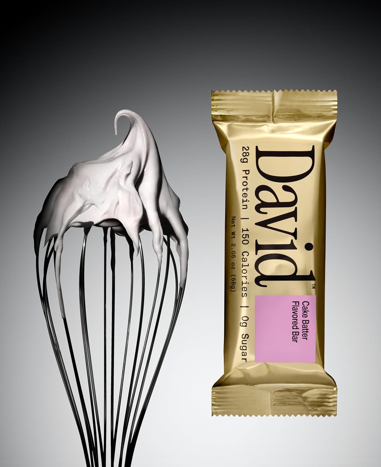 David High Protein Bars - 0g of Sugar, Low Carb, Gluten Free - 28g of Protein, 150 Calories - On-The-Go Snack - Cake Batter Flavor, Pack of 12