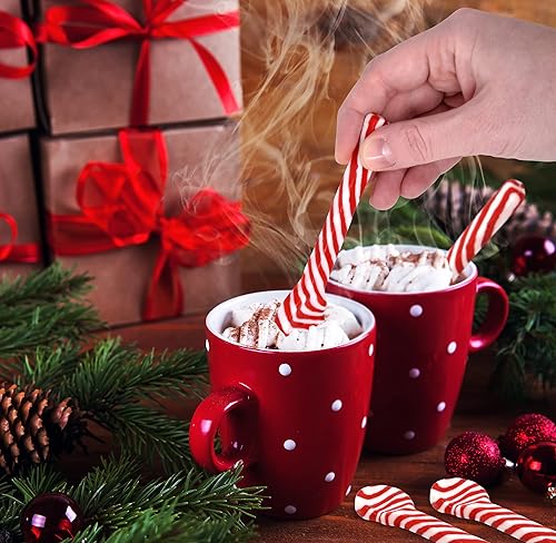 Miniatura 4 de Gift Boutique Cucharas de bastón de caramelo de menta navideña, paquete de 24 cucharas de caramelo comestibles de menta, envueltas individualmente