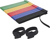 Vista 15 de 120 bridas de sujeción para cable reutilizables, multiusos de 20 cm para gestión de cables con gancho y bucle, bridas ajustables para organizar