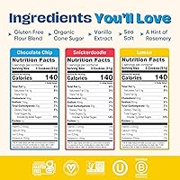 Vista 2 de Paquete variado de galletas horneadas suaves Partake sin gluten (chispas de chocolate, Snickerdoodle, limón) – Veganas – Sin 9 alérgenos incluyendo