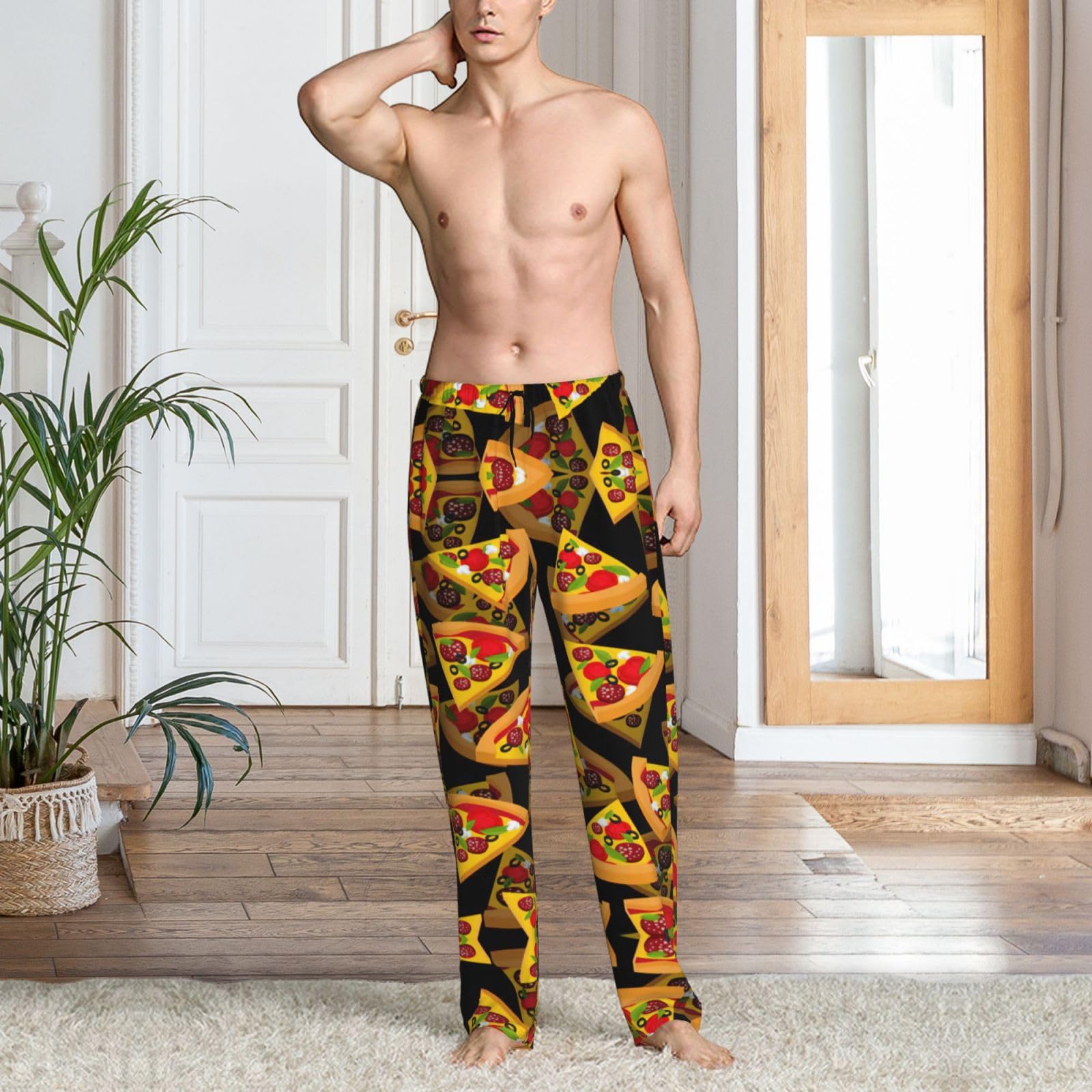 Pantalon de pyjama 3D Pizza pour homme avec poches latérales