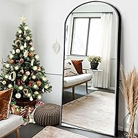 Vista 2 de NeuType Espejo arqueado de longitud completa, 71 x 32 pulgadas, espejo grande de cuerpo completo con marco de metal de aluminio, protección contra