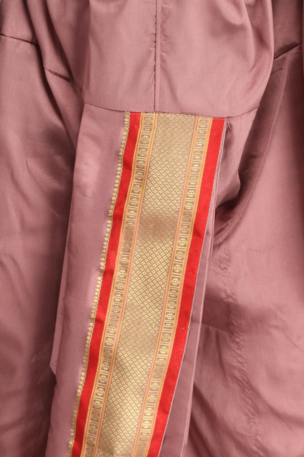 Ready to Wear Dhoti and Veshti Set with Woven Golden Border - Art Silk - Image 4